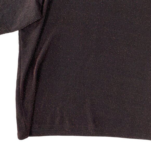 Catherines Top 3XP Black Red Tinsel Holiday Formal Party Shimmer Sparkle Date - Picture 7 of 16